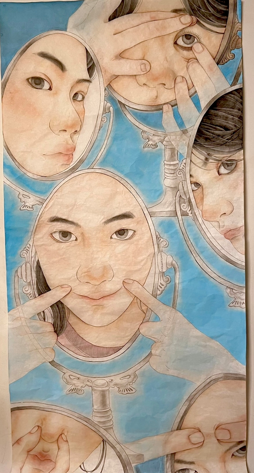 2619陳奕陵-《鏡中人》114全國學生美展初賽水墨類佳作